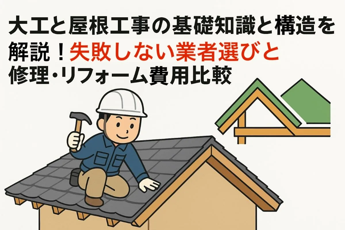 大工と屋根工事の基礎知識と構造を解説！失敗しない業者選びと修理・リフォーム費用比較