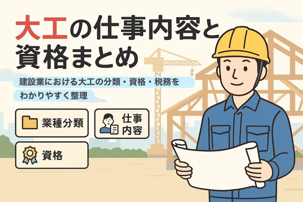 大工の業種分類と仕事内容の基礎知識｜建設業における資格や税務を総まとめ