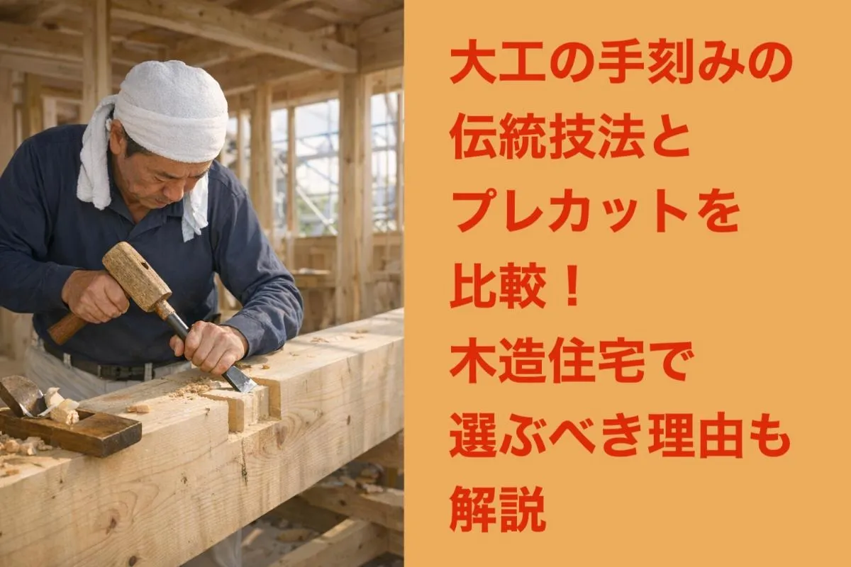 大工の手刻みの伝統技法とプレカットを比較！木造住宅で選ぶべき理由も解説