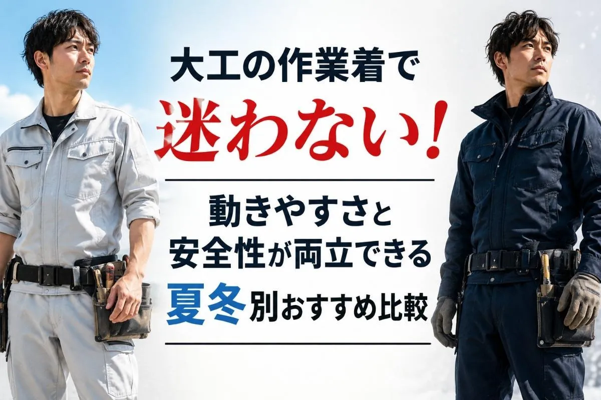 大工の作業着で迷わない！動きやすさと安全性が両立できる夏冬別おすすめ比較