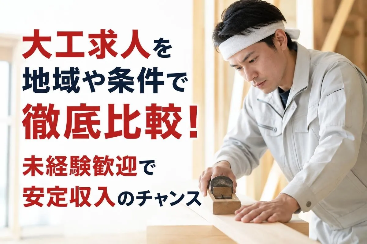 大工求人を地域や条件で徹底比較！未経験歓迎で安定収入のチャンス