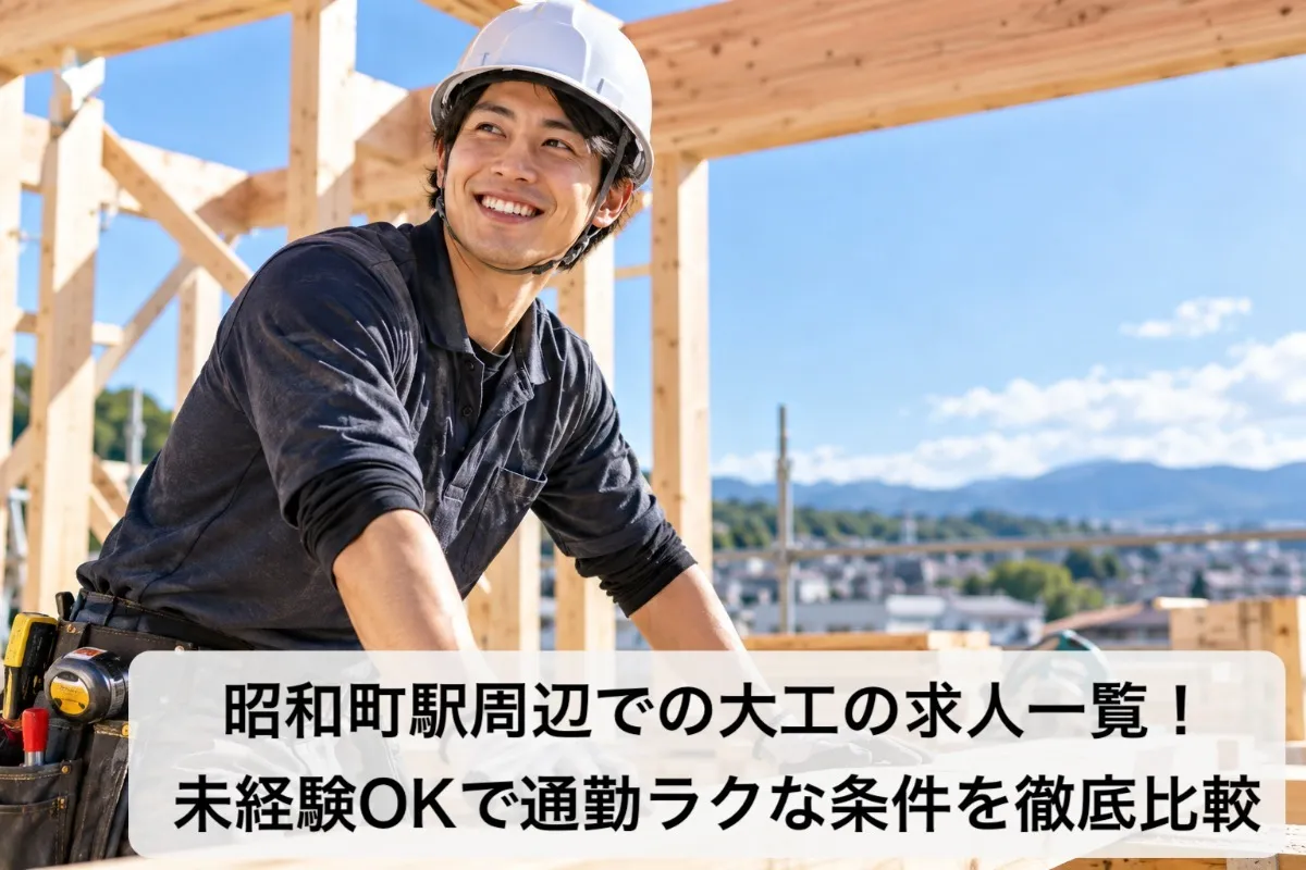 昭和町駅周辺での大工の求人一覧!未経験OKで通勤ラクな条件を徹底比較